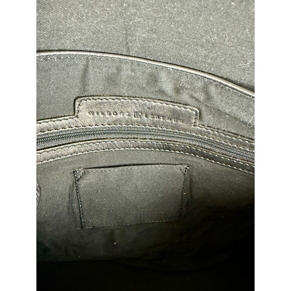 Wilsons genuine leather shoulder satchel, doctor bag, black, vtg - Picture 10 of 12